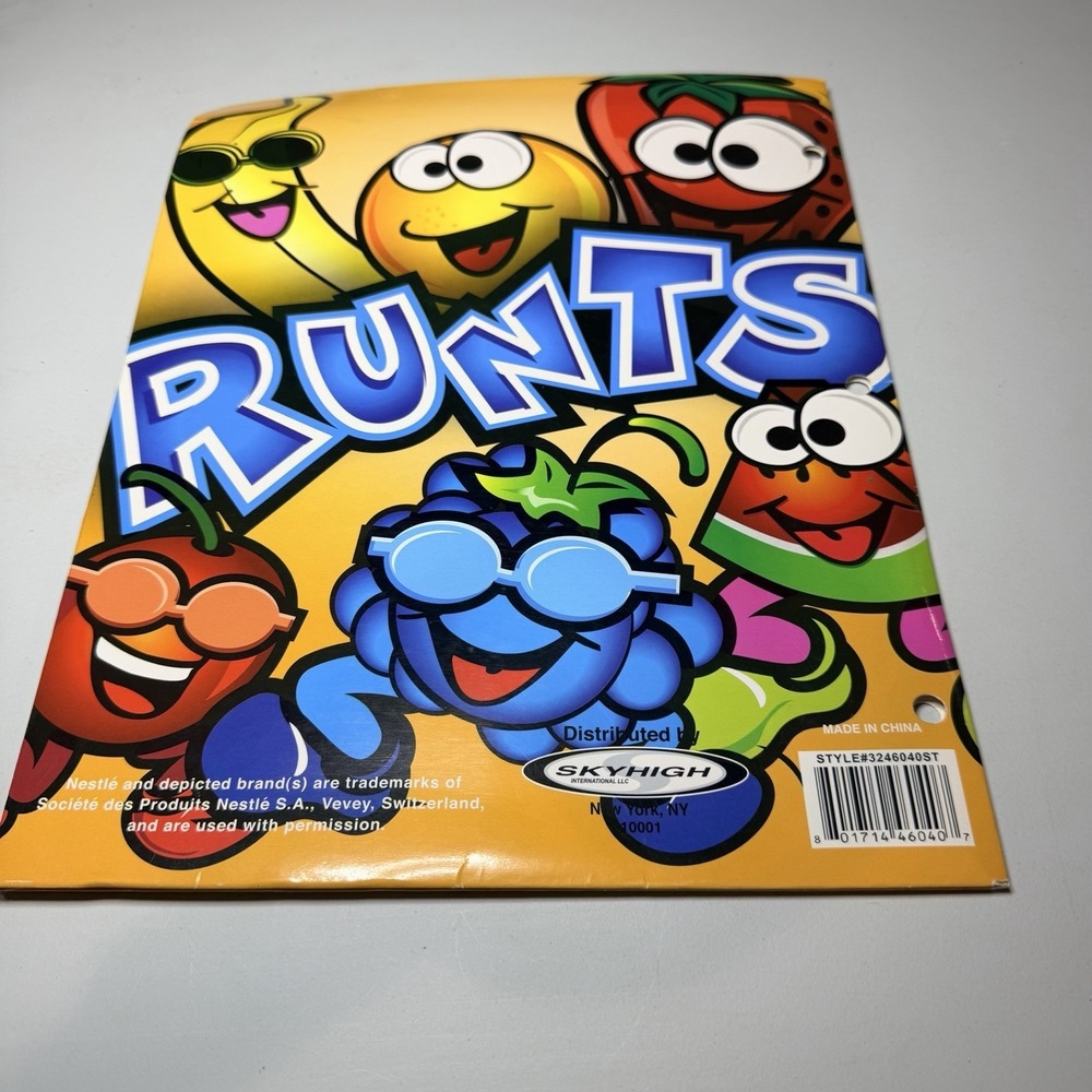 Runts Candy Folder Kids School 3 Ring RARE VTG 90's NEW - Picture 3 of 3